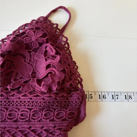 Lovely Day Plum Purple Dark Romantic Boho Lace Maxi Dress (M) Whimsigoth Wedding - Picture 10 of 16